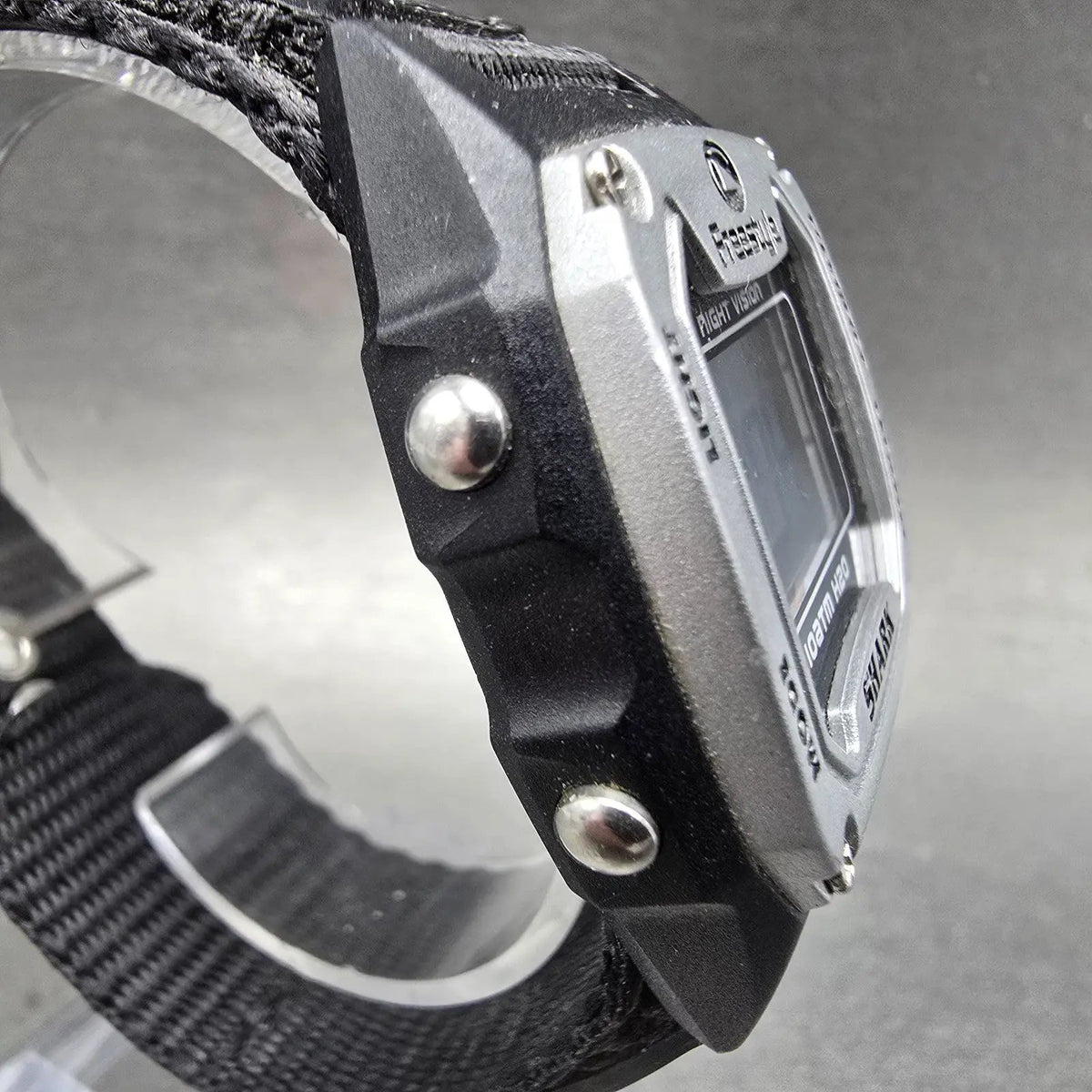 Freestyle Shark Watch Men 37mm Black Silver Alarm Chrono Daydate Digital NewBatt3