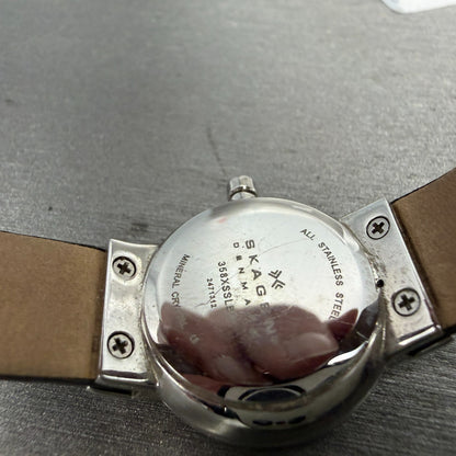 Skagen Watch Women 22mm Silver Dial Silver Tone Round 358XSSLBC New Battery9