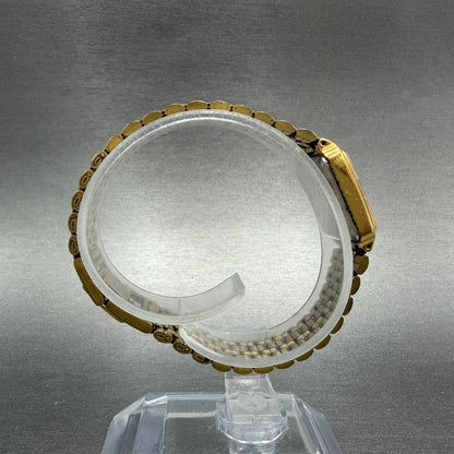 Seiko Tank Watch Women 18mm Champagne Dial Gold Tone Rectangle V401-5129 NewBat08