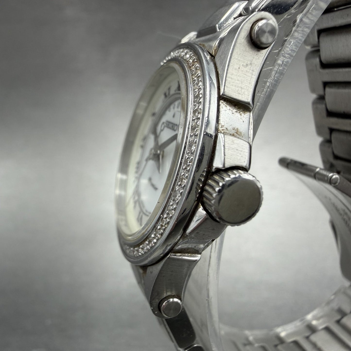 Seiko Premier Watch Women 27mm MOP Dial Silver Tone Date 7N82-0DA0 New Battery2