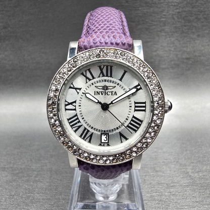 Invicta Angel Watch Women 33mm Silver Dial Silver Tone Date Gemmed 21996 New Bat0