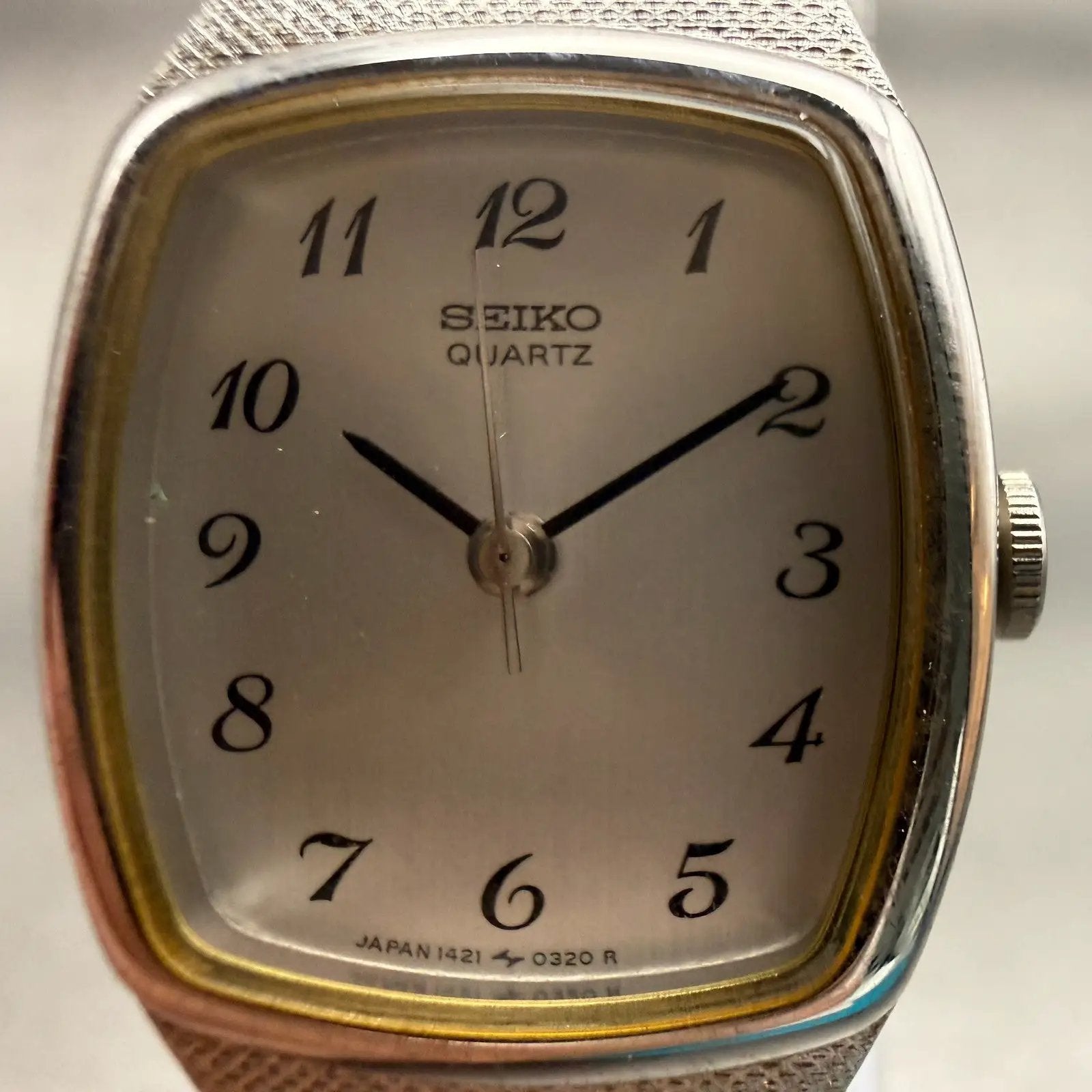 Seiko Watch Women 19mm Silver Dial Silver Tone Oval 1421-5170 New Battery VTG1