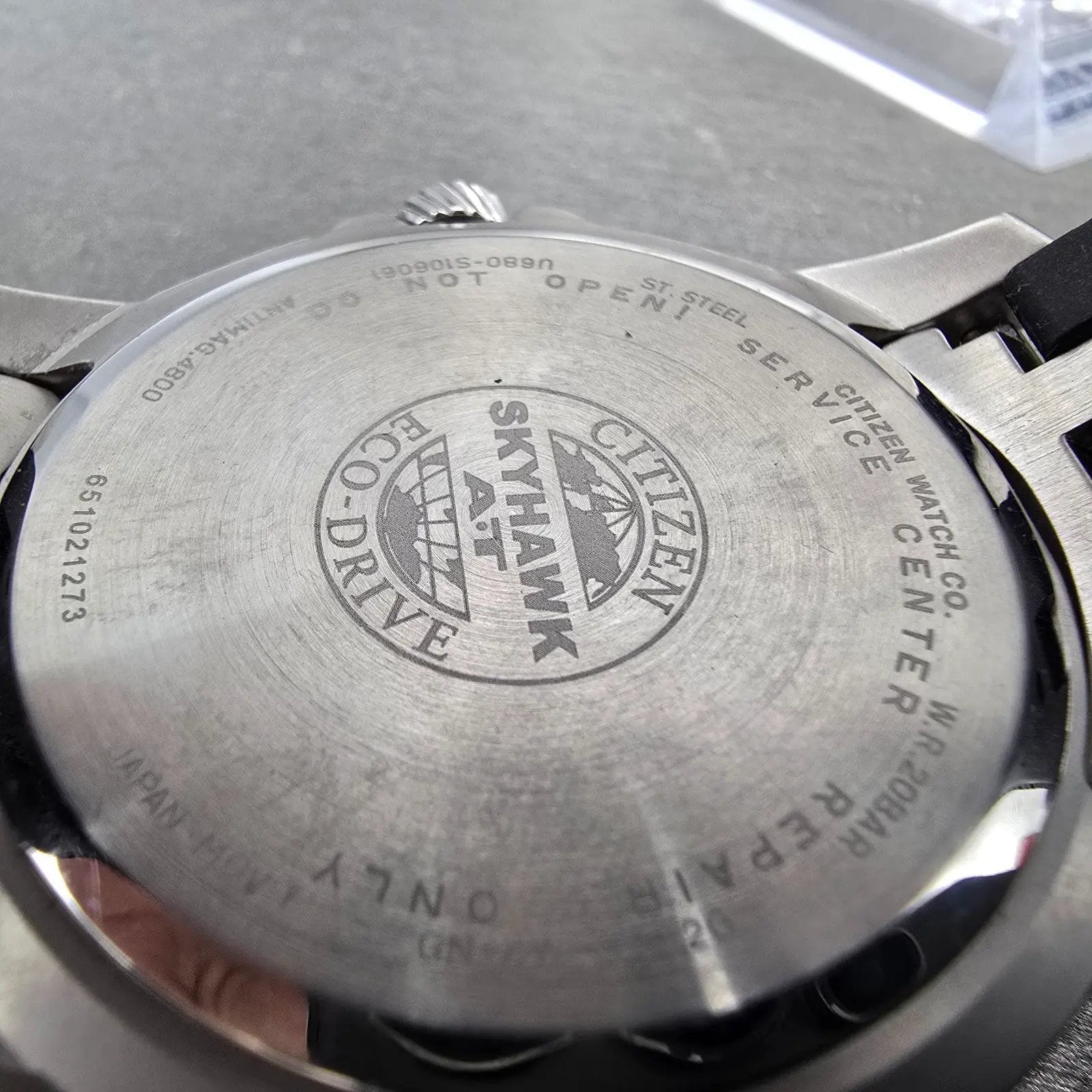 Citizen Skyhawk A-T Watch Men 47mm Black Dial Steel Eco-Drive JY8051-08E Works9