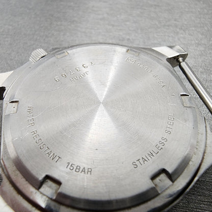 Seiko ALBA Dive Watch Men 36mm Orange Dial Silver Tone Daydate READ! New Battery6