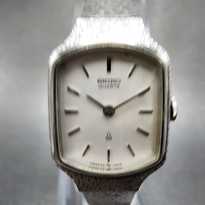 Seiko Tank Watch Women 19mm Silver Dial Silver Tone 435010 New Battery1