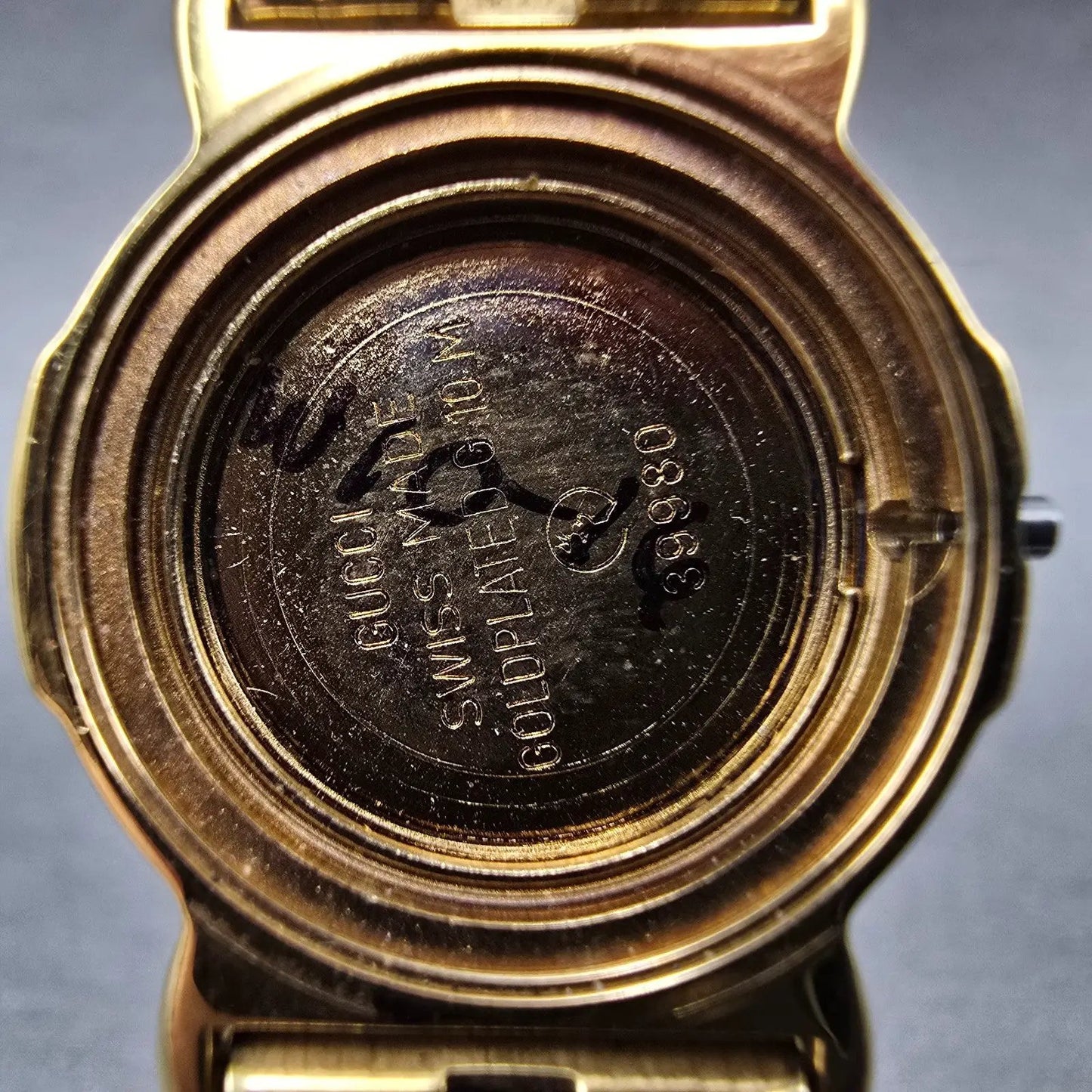 Gucci 3400L Case And Bracelet 23mm Gold Plated Round Vintage1