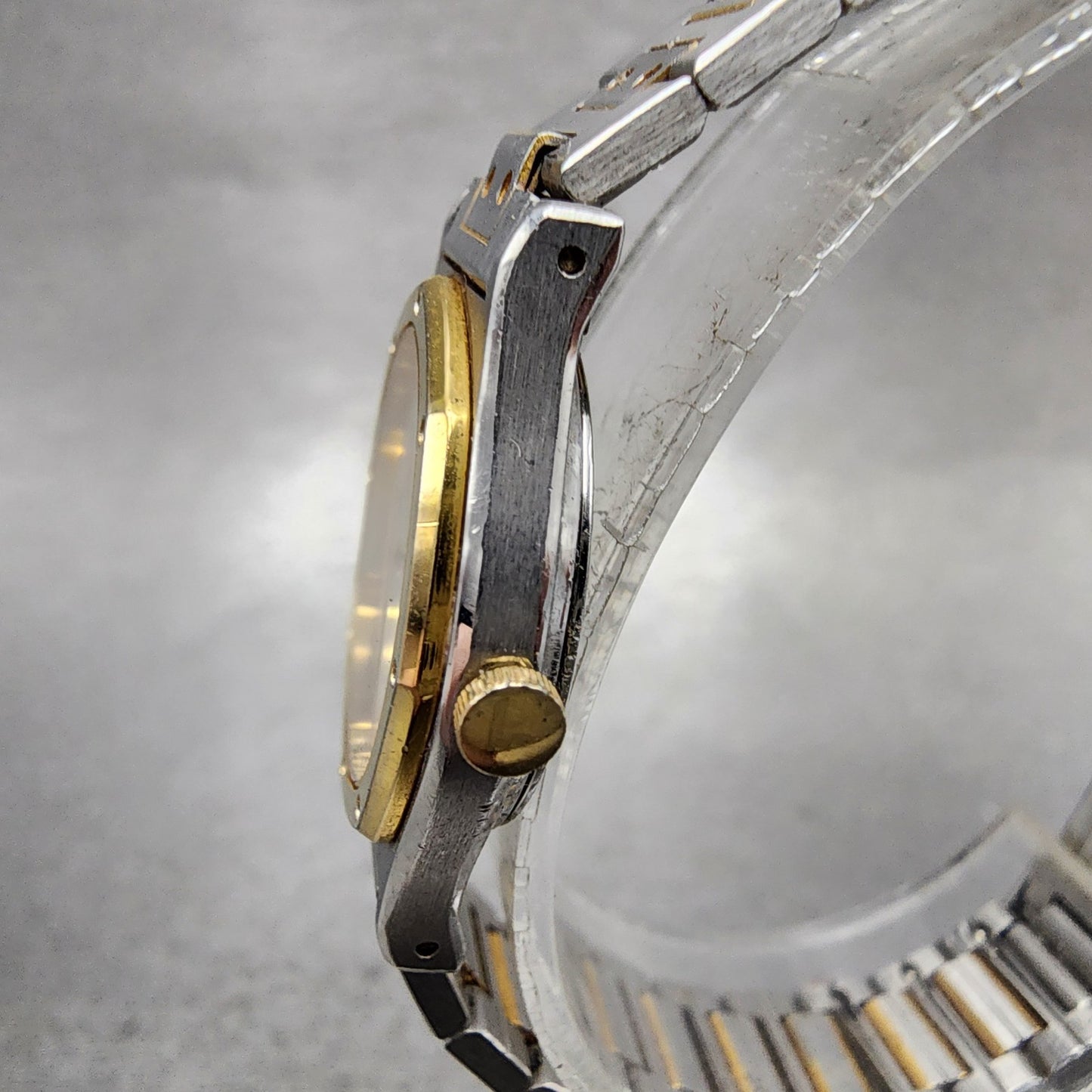 Seiko Watch Women 23mm White Dial Two Tone Octagon 12210040 New Battery2