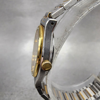Seiko Watch Women 23mm White Dial Two Tone Octagon 12210040 New Battery2