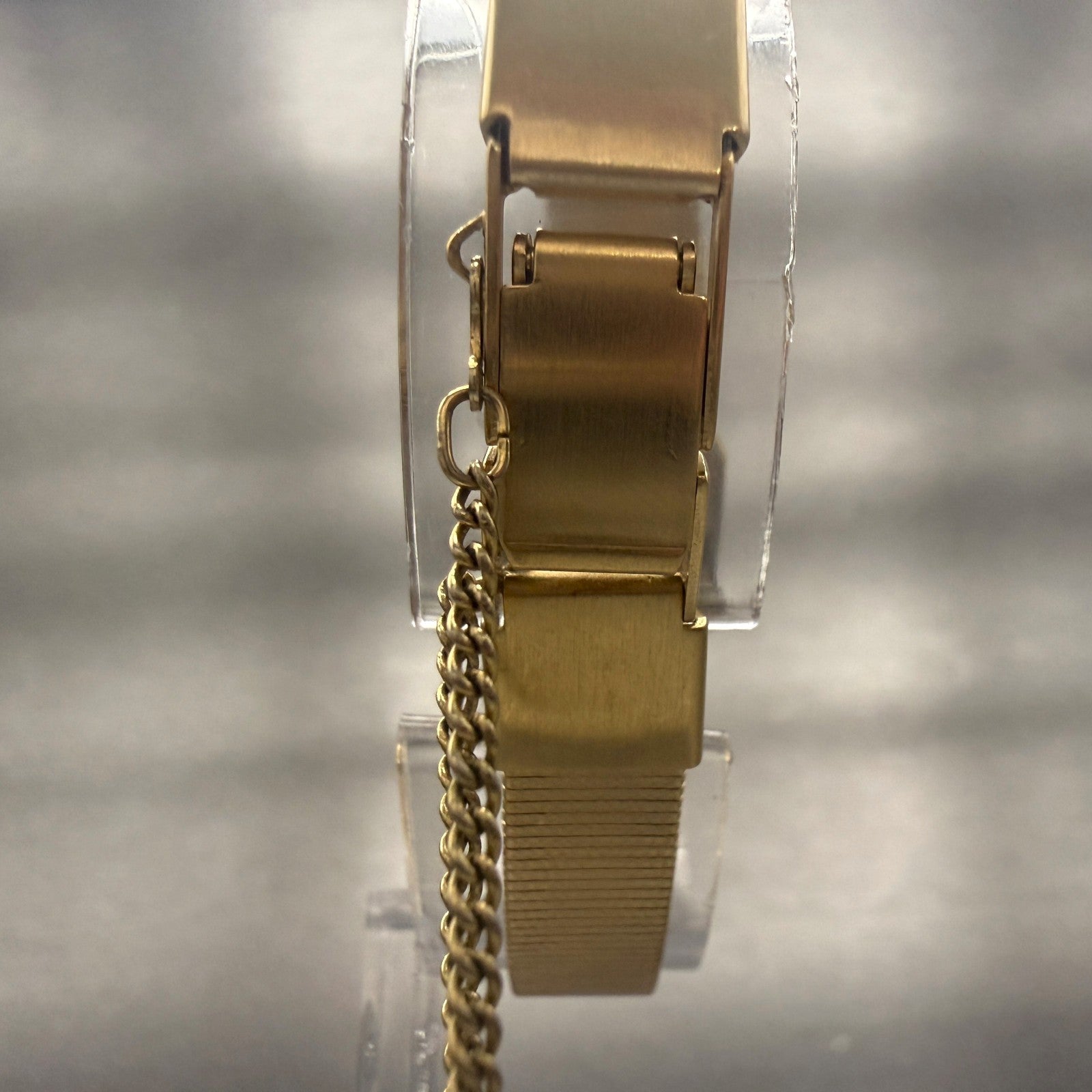 Seiko Watch Women 19mm Gold Dial Gold Tone Octagon 2C20-5850 New Battery6