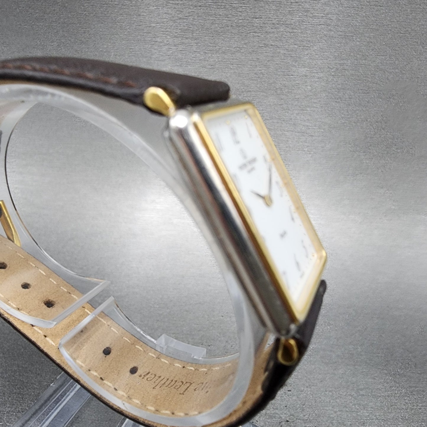 Michel Herbelin Tank Watch Women 21mm White Dial Two Tone Rectangle New Battery3