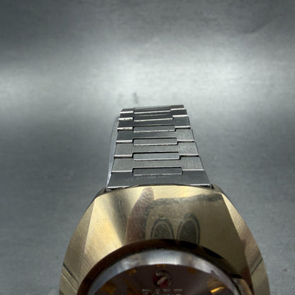 Rado Balboa V Watch Men 36mm Silver Dial Gold Tone Oval Date Automatic Runs VTG4