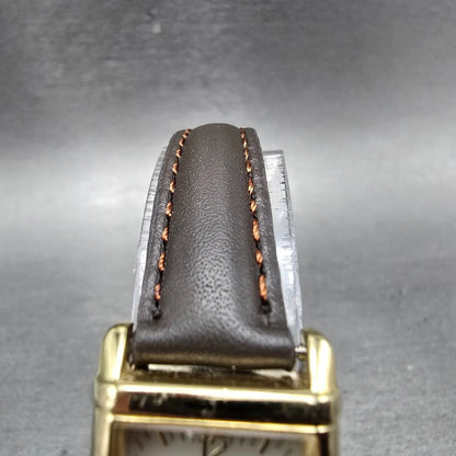 Citizen Eco-Drive Tank Watch Women 18mm Champagne Dial Gold Tone Rectangle Runs4