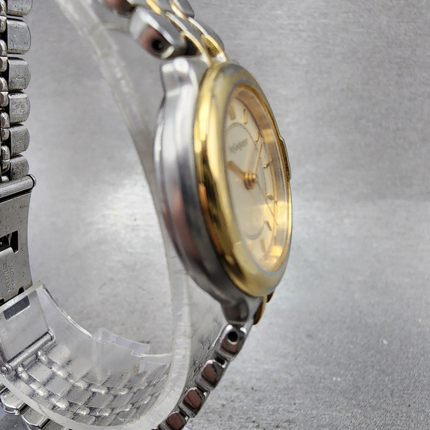 Yves Saint Laurent Watch Women 24mm Champagne Dial Two Tone Round New Battery3