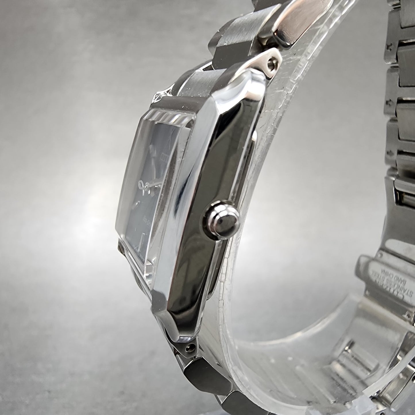 Citizen EcoDrive Tank Watch Women 22mm MOP Dial Silver Tone Rectangle Runs2