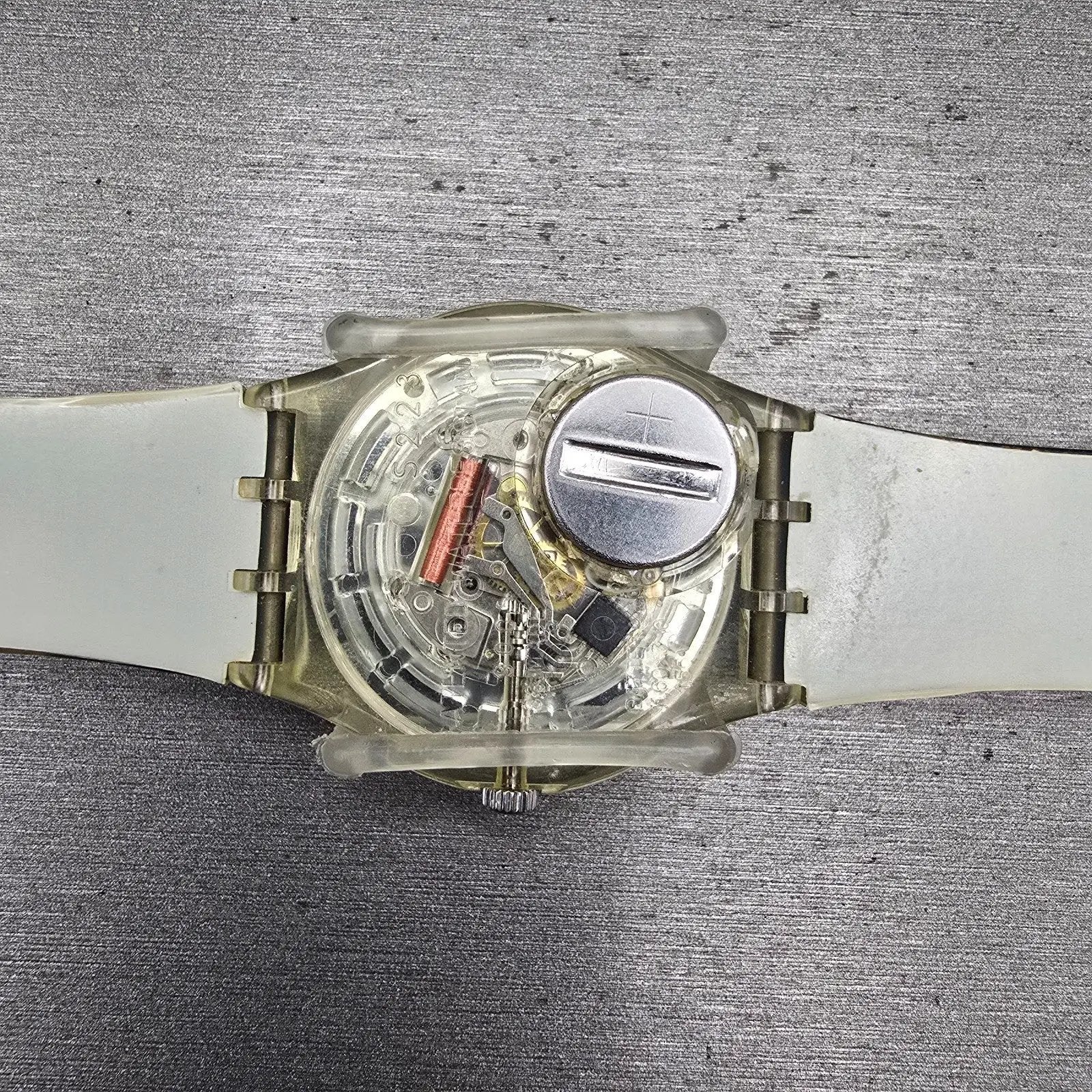 Swatch Gent MY NEXT HOLIDAYS Watch Men 34mm Blue Dial Clear Case GK383 New Batt12