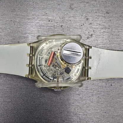 Swatch Gent MY NEXT HOLIDAYS Watch Men 34mm Blue Dial Clear Case GK383 New Batt12