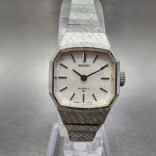 Seiko Watch Women 19mm Silver Dial Silver Tone Manual Octangon 17-3430 Runs