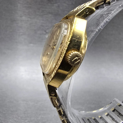 Bulova Accutron Watch Women 23mm Gold Dial 10K Gold Plated Rectangle New Battery2