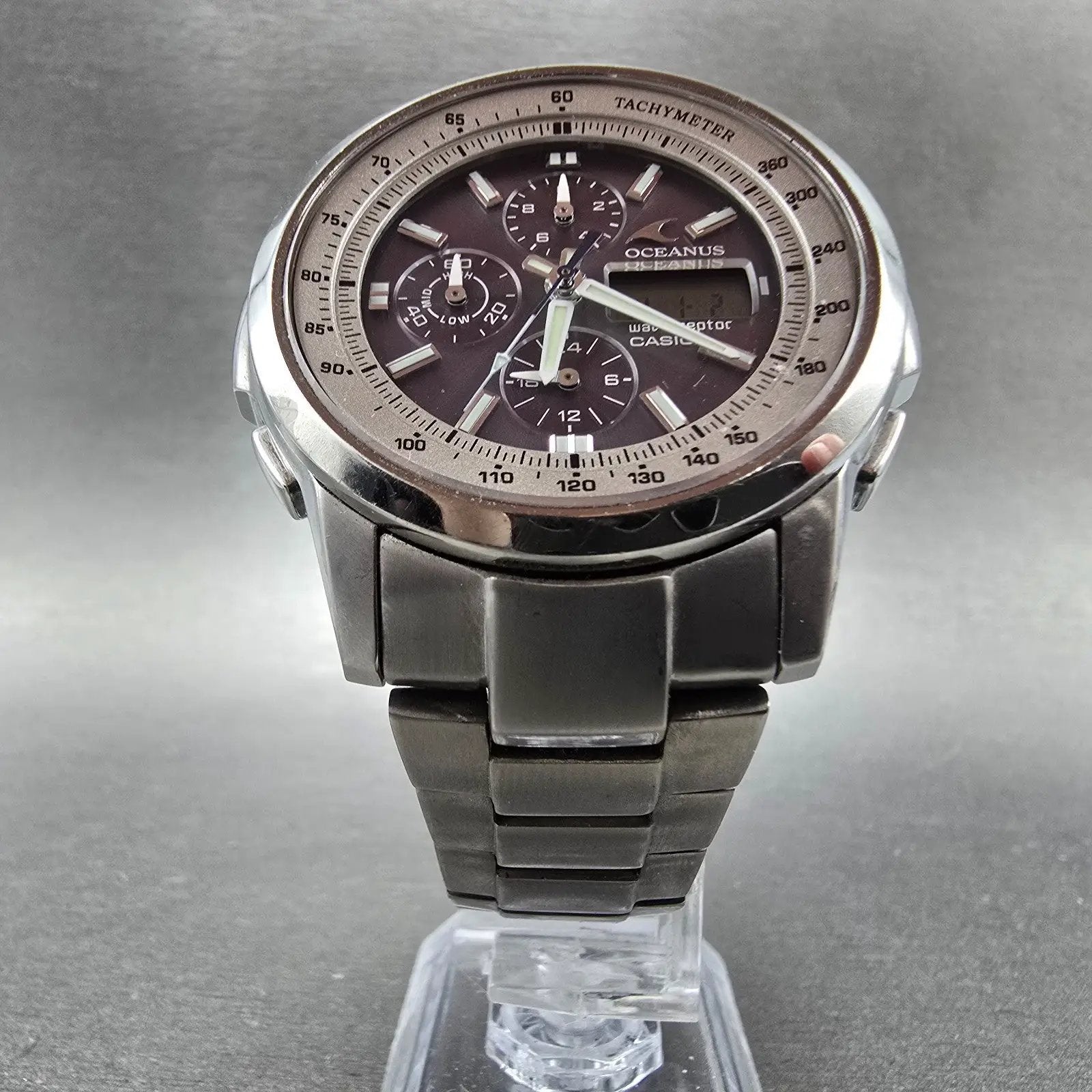 Casio Oceanus OCW-500TDJ Watch Men 45mm Blue Dial Titanium Daydate Round Solar6