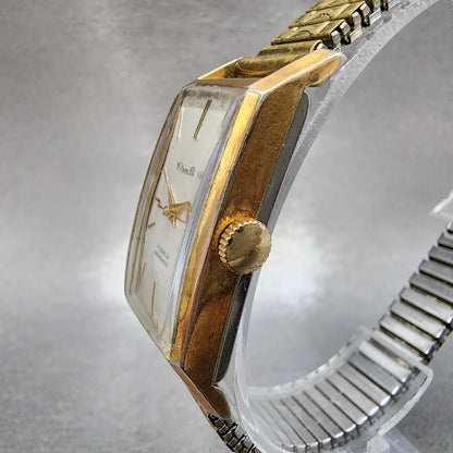Citizen Pet Watch Women 18mm White Dial Gold Plated Rectangle Manual Wind Runs2