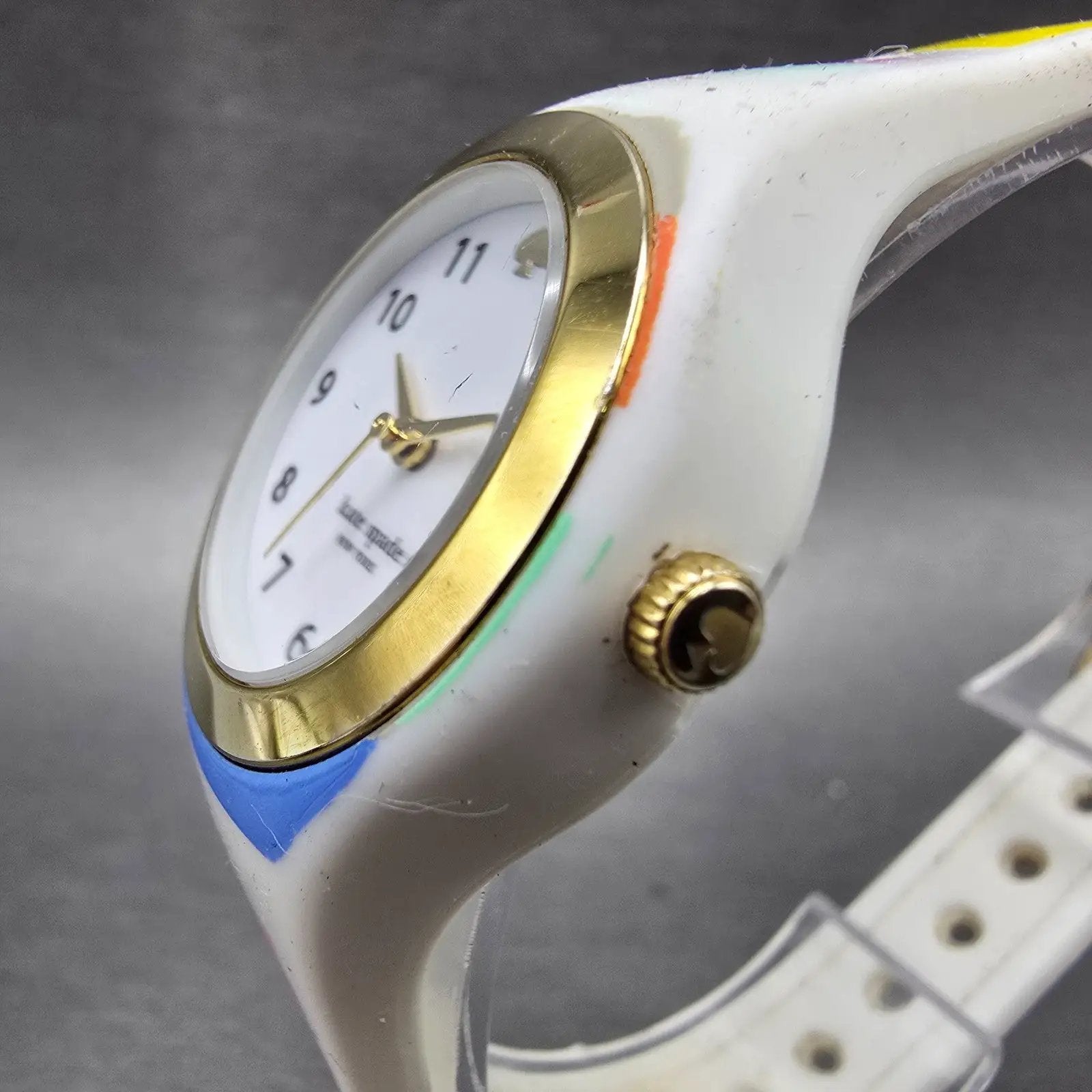 Kate Spade Rumsey Watch Women 31mm White Dial White Case Round New Battery B2