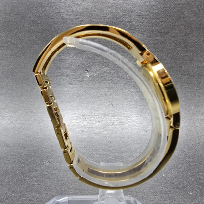 Movado Amorosa Watch Women 24mm Black Dial Gold Diamond Accents New Battery JKJ7