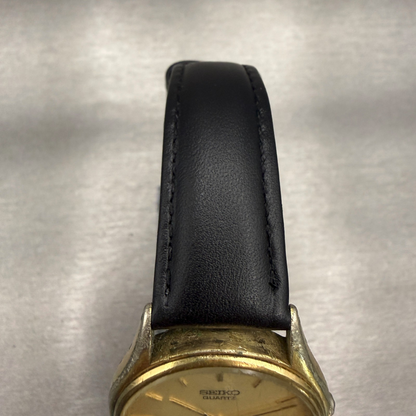 Seiko SQ Watch Men 32mm Champagne Dial Gold Tone Daydate Round 8223-70S9 New Bat4