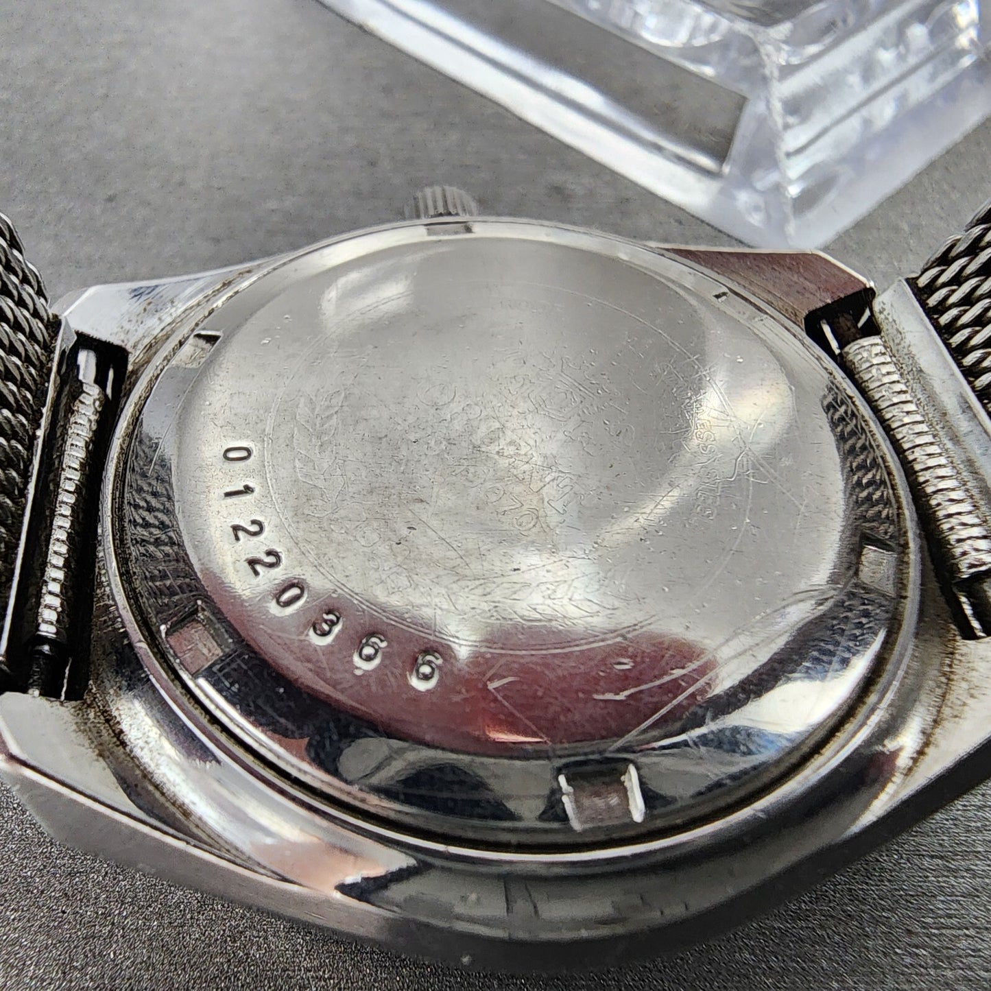 Orient Chronoace Watch Men 37mm Gray Dial Steel Daydate Round Automatic  PARTS9