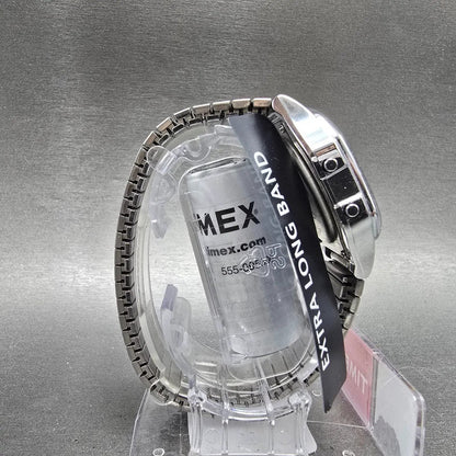 Timex Digital Watch Men 34mm Silver Alarm Chronograph Indiglo New Battery READ!!8