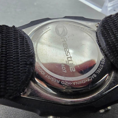 Freestyle Shark Watch Men 37mm Black Silver Alarm Chrono Daydate Digital NewBatt9