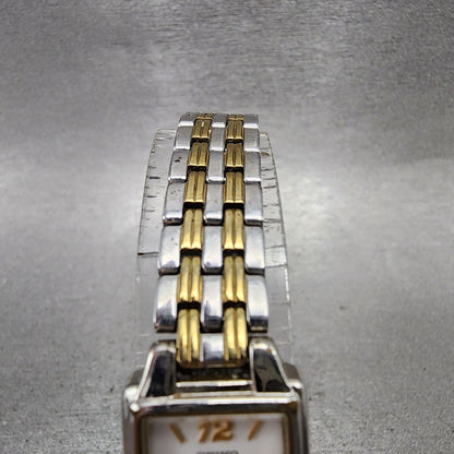 Seiko Tank Watch Women 16mm White Dial Two Tone Rectangle 1N010FH0 New Battery4