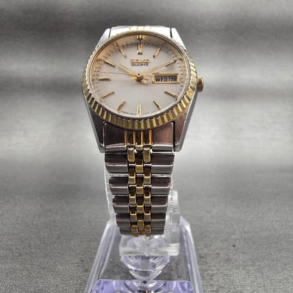 Seiko Watch Women 24mm Silver Dial Two Tone Daydate Round 7N83-0049 New Battery5