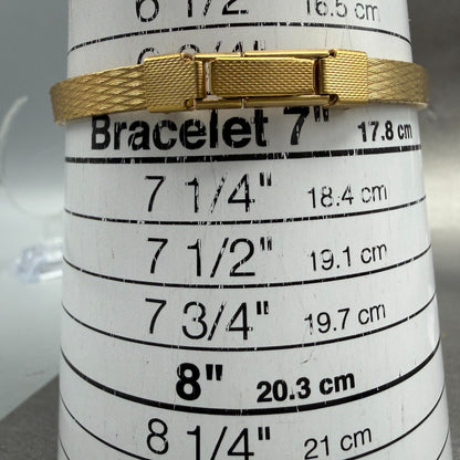 Elgin Watch Women 11mm Gold Dial Gold Tone Octagon New Battery Mesh band NOS10