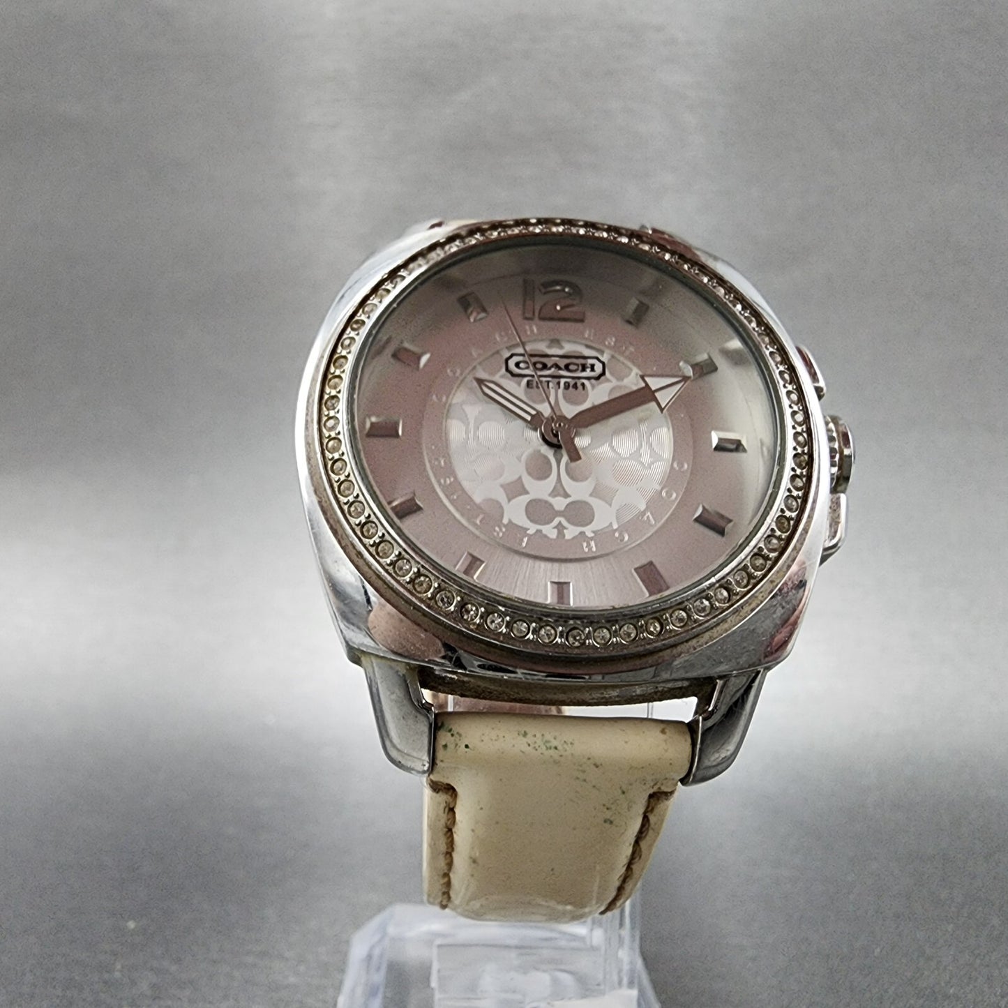 Coach Boyfriend Watch Women 38mm White Dial Steel Case Round New Battery4
