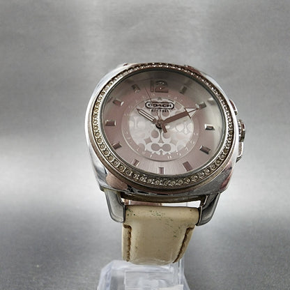 Coach Boyfriend Watch Women 38mm White Dial Steel Case Round New Battery4