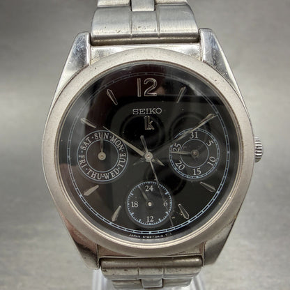 Seiko Lukia Watch Women 32mm Black Dial Silver Tone Daydate 5Y89-0A10 NewBattery0
