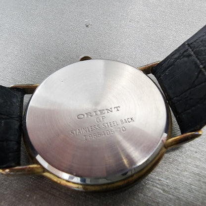Orient Chandor Watch Men 32mm White Dial Gold Tone Round  New Battery9