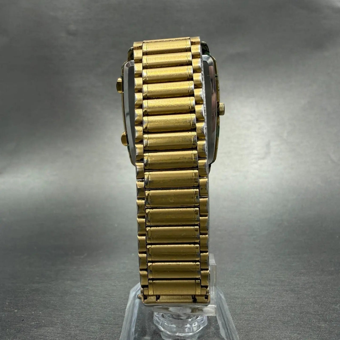 Seiko Analog Digital Watch Men 28mm Gold Dial Gold Tone H249-5010 PARTS6