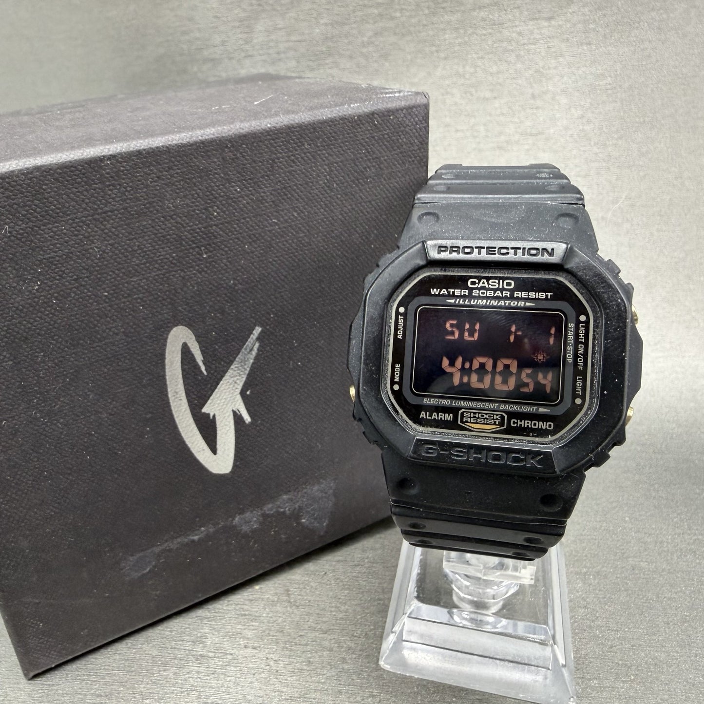 Casio G-Shock Watch Men 43mm Digital Black Gold DW-5600RE Octagon New Battery0