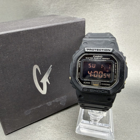 Casio G-Shock Watch Men 43mm Digital Black Gold DW-5600RE Octagon New Battery0