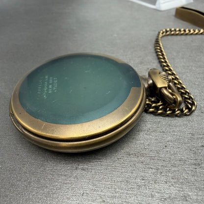 Seiko Pocket Watch Men 45mm White Dial Bronze Tone Round 7N21-0A10 New Battery9