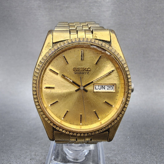 Seiko President Watch Men 36mm Chamapgne Dial Gold Tone Daydate 7n438111 PARTS0
