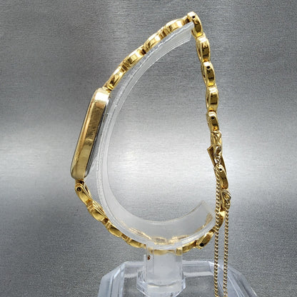 Seiko Digital Watch Women 13mm Gold Dial Gold Tone L6204000 New Battery6