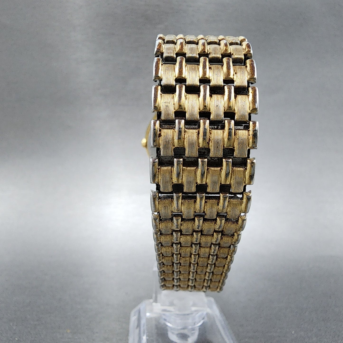 Seiko SQ Watch Men 33mm Champagne Dial Gold Tone Daydate 5h237b09 New Battery7