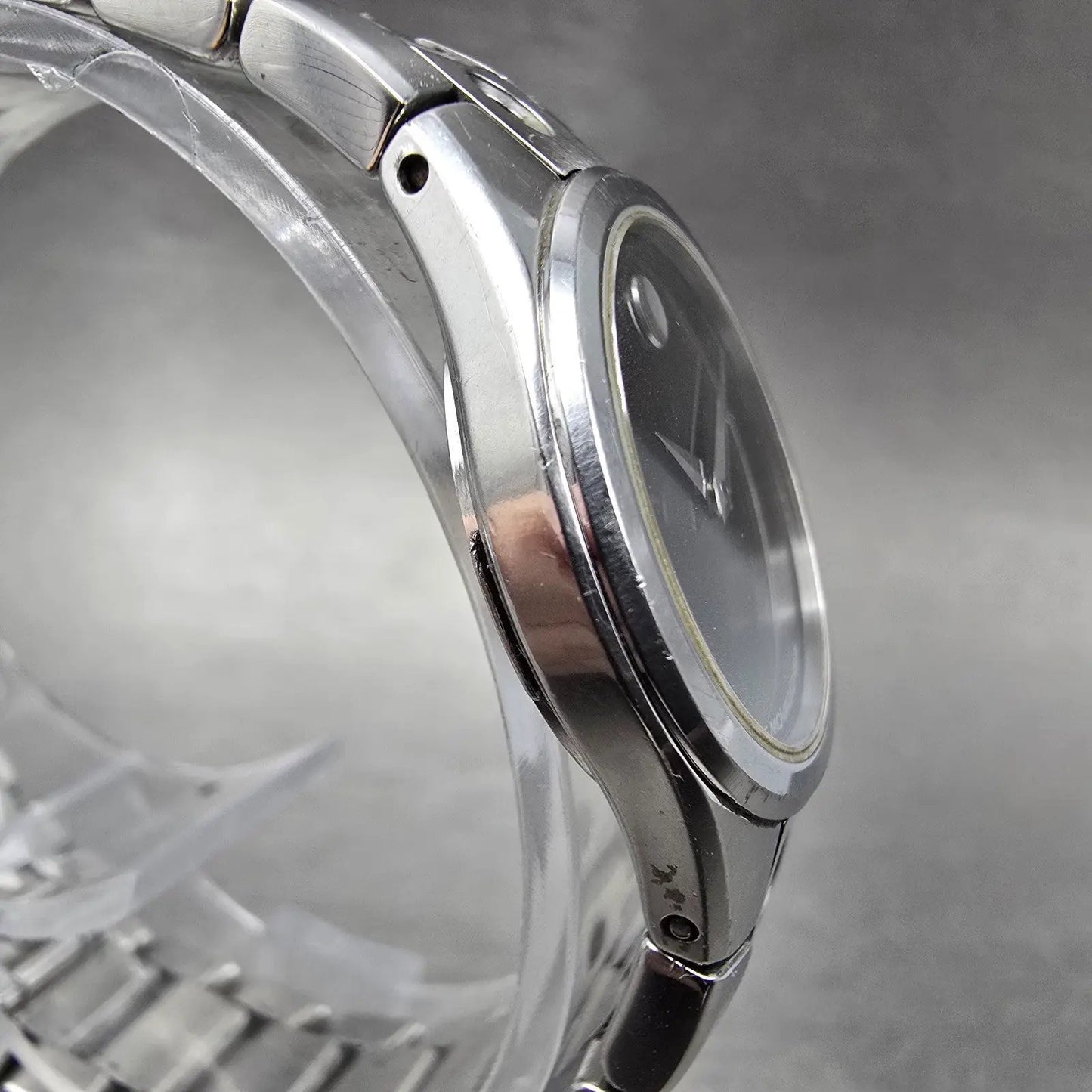 Movado Valeto Watch Women 25mm Black Dial Silver Tone 84 G4 1843 New Battery3