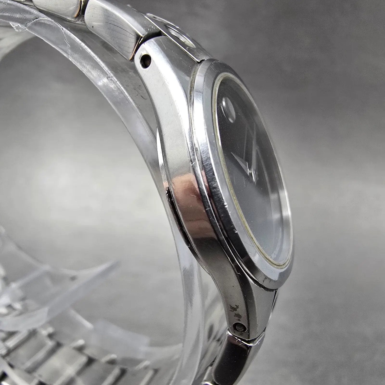 Movado Valeto Watch Women 25mm Black Dial Silver Tone 84 G4 1843 New Battery3