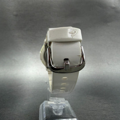 Casio Baby-G Watch Women 38mm White Dial White Case Round BGA-100 New Battery AB7