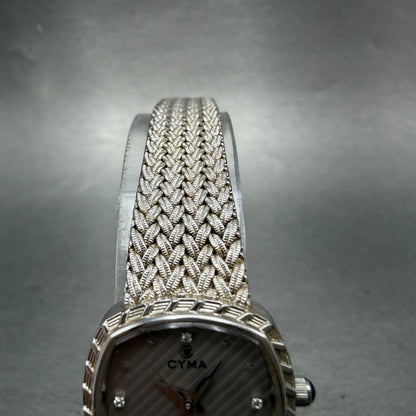 Cyma Watch Women 22mm Silver Dial Silver Tone Rectangle Mesh E616 New Battery4