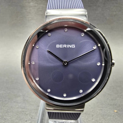Bering Classic Watch Women 31mm Purple Dial Silver Purple Mesh Band Round Works11