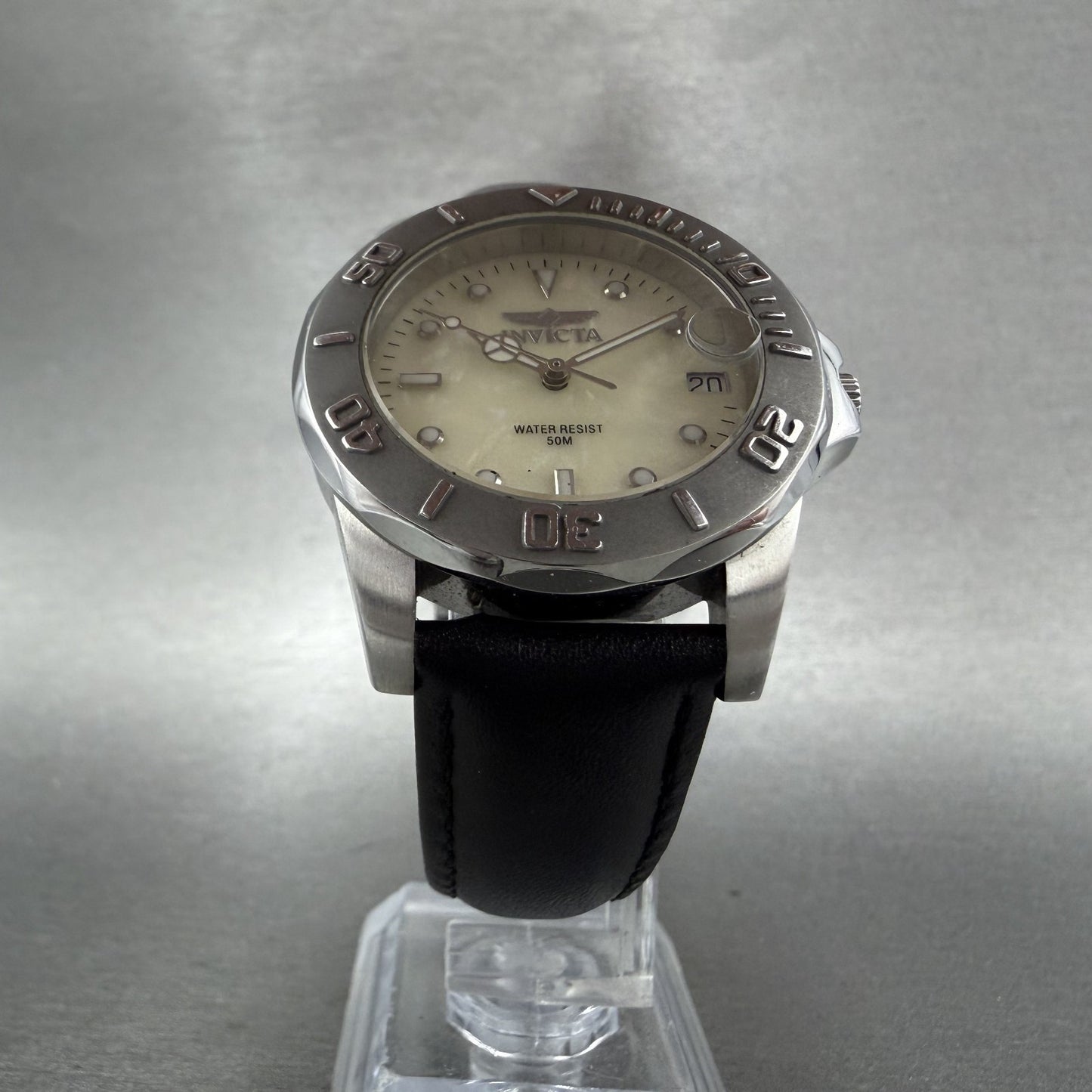 Invicta Pro Diver Watch Women 35mm MOP Dial Silver Tone Round 0003 New Battery5